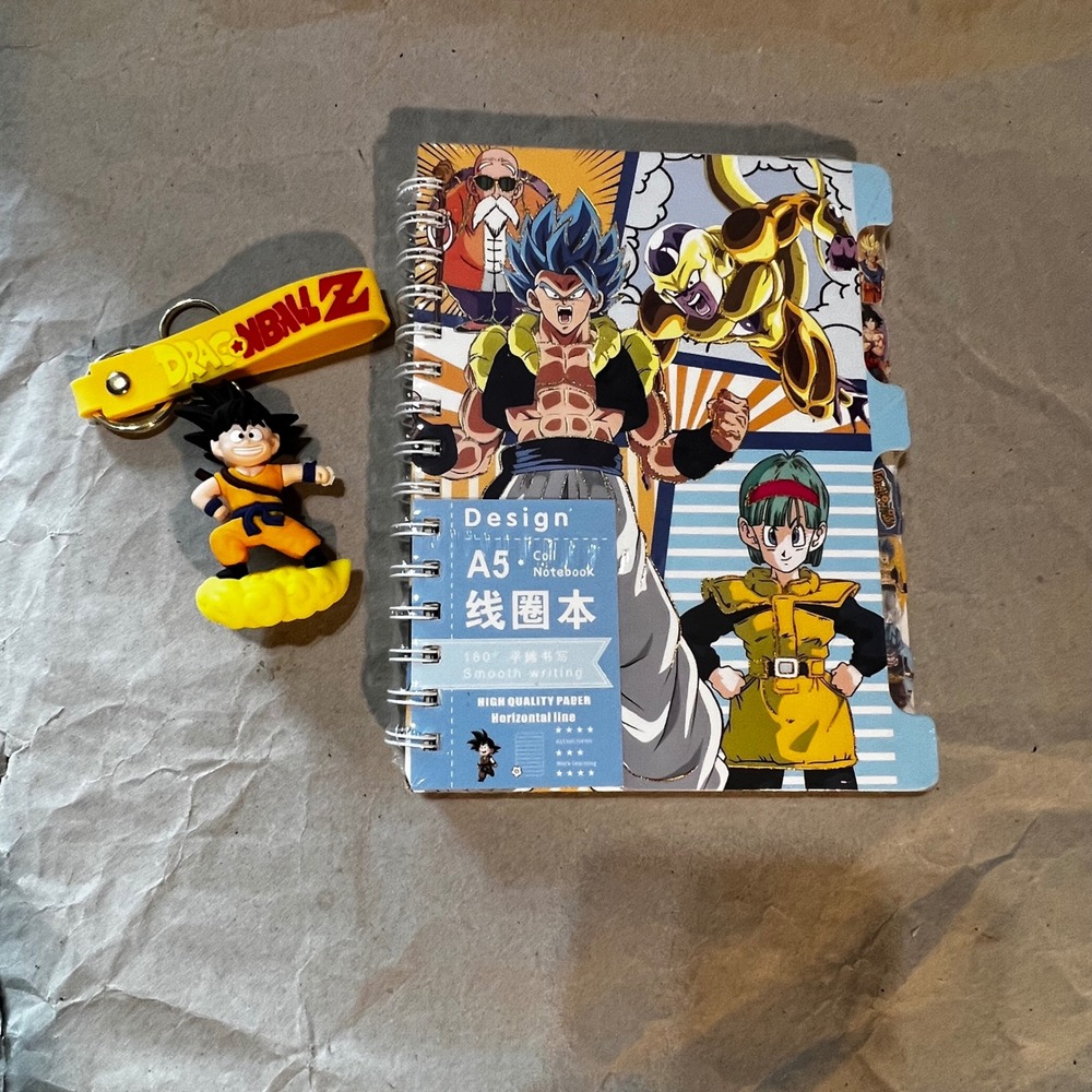 Dragon Ball Z A5 Spiral Notebook and Goku Nimbus Keychain Set Multicolor Anime